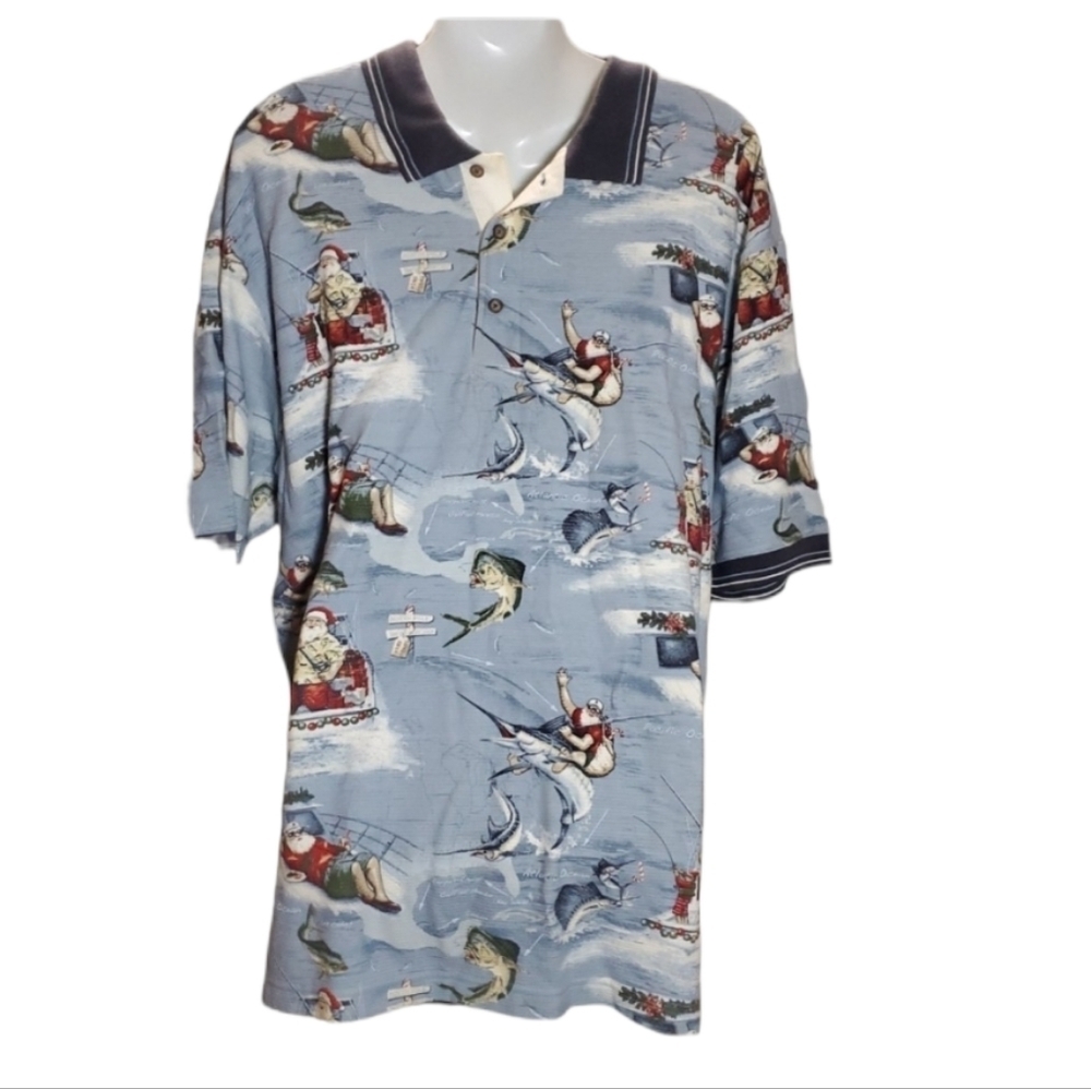 CLEARWATER OUTFITTERS Santa polo shirt L